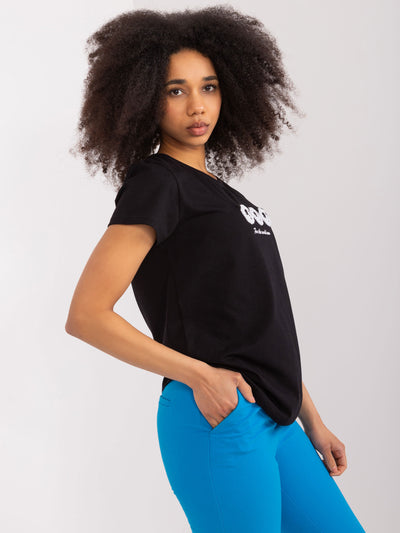 BASIC FEEL GOOD Czarny bawełniany t-shirt z pandami
