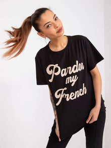 Czarny t-shirt damski