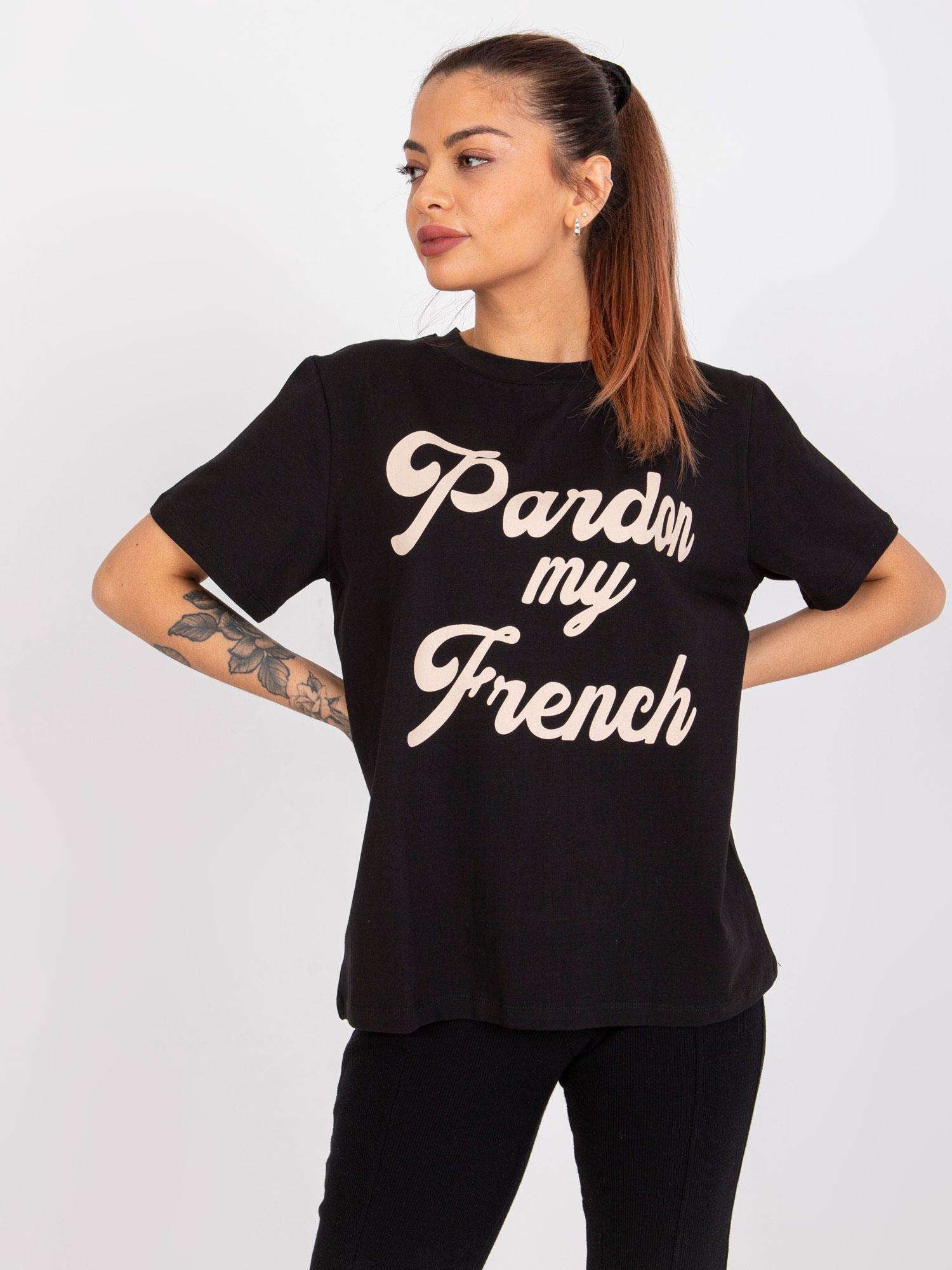 Czarny t-shirt damski