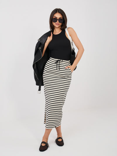 SUBLEVEL Czarny damski tank top w prążek
