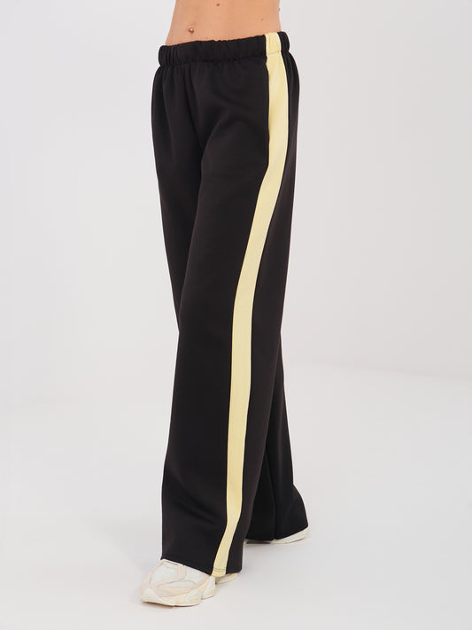 RUE PARIS Czarny casualowy komplet z bluzą oversize