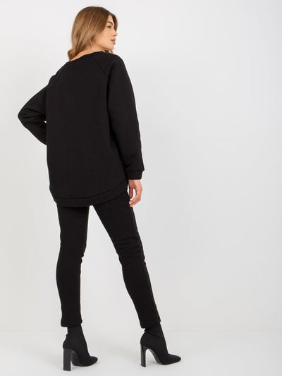 Czarny dwuczęściowy komplet basic z bluzą oversize