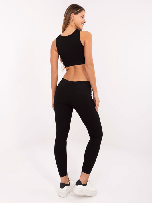 FOR FITNESS Czarny dwuczęściowy komplet sportowy