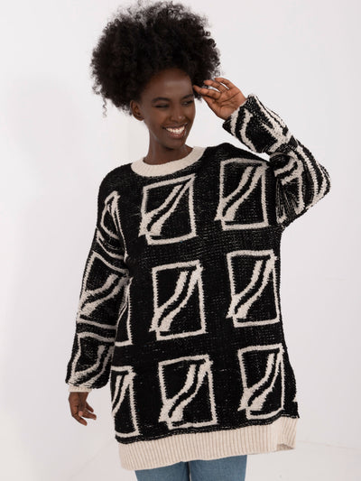 Czarny damski sweter oversize