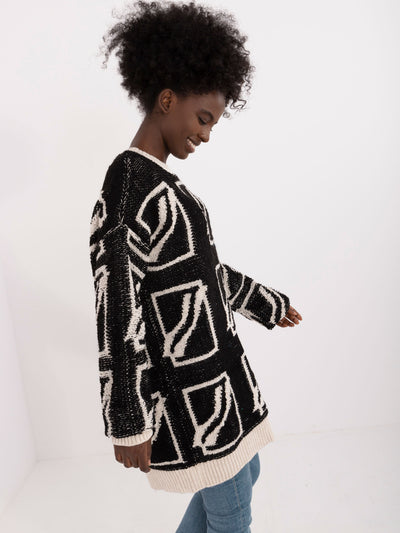 Czarny damski sweter oversize