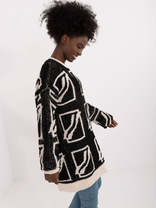 Czarny damski sweter oversize