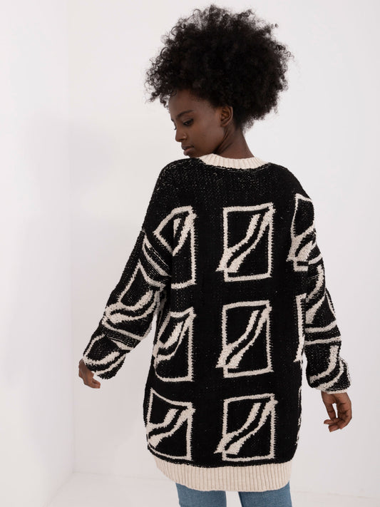 Czarny damski sweter oversize