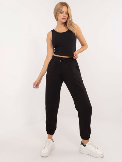 Czarny damski komplet basic o kroju oversize