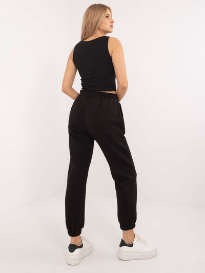 Czarny damski komplet basic o kroju oversize
