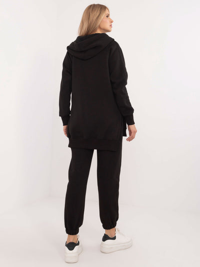 Czarny damski komplet basic o kroju oversize