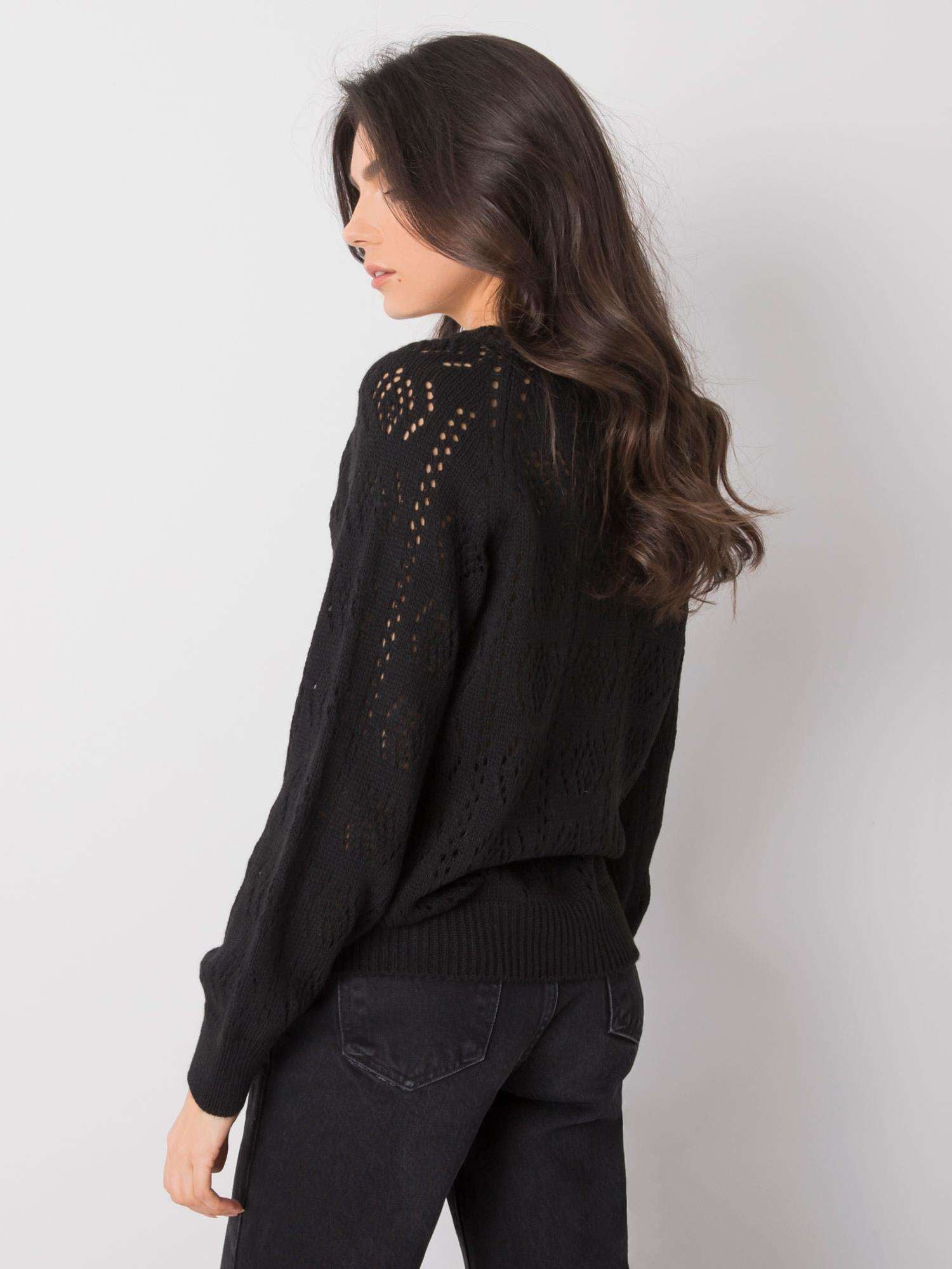 OCH BELLA Czarny sweter rozpinany