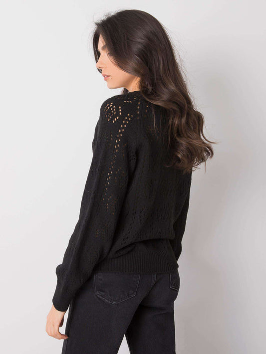 OCH BELLA Czarny sweter rozpinany