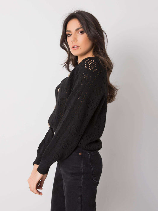 OCH BELLA Czarny sweter rozpinany
