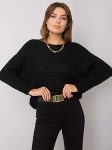 OCH BELLA Czarny dzianinowy sweter