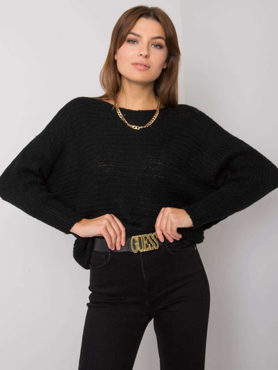 OCH BELLA Czarny dzianinowy sweter