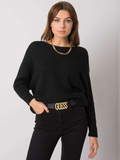 OCH BELLA Czarny dzianinowy sweter