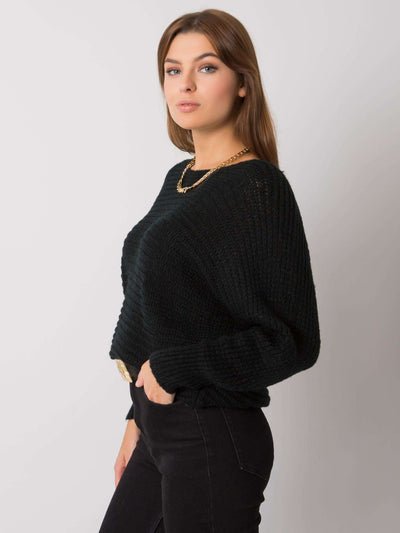 OCH BELLA Czarny dzianinowy sweter
