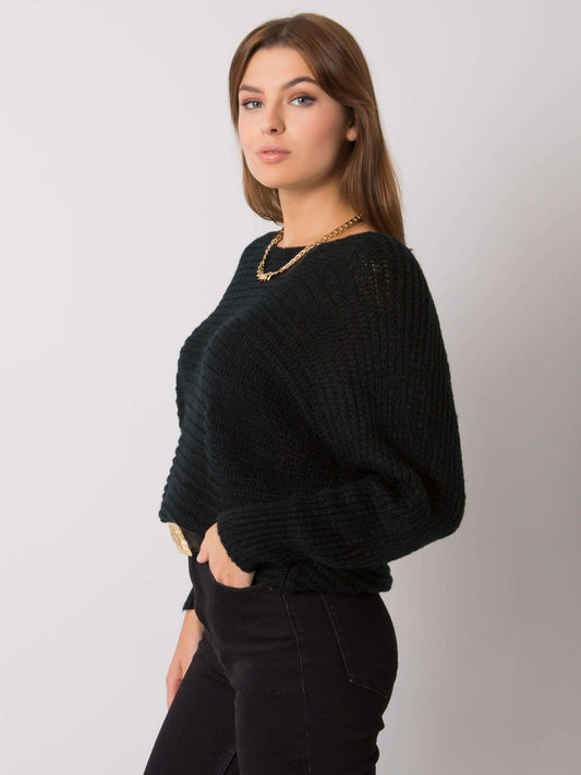OCH BELLA Czarny dzianinowy sweter