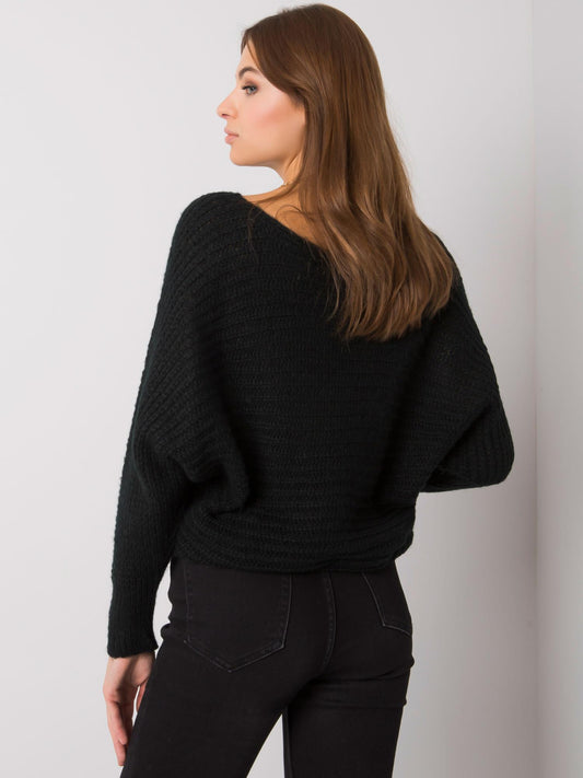 OCH BELLA Czarny dzianinowy sweter