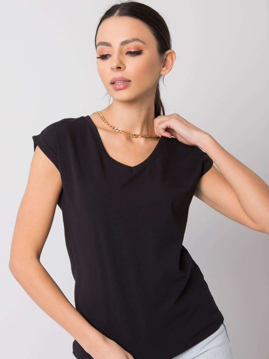 Czarny damski t-shirt basic