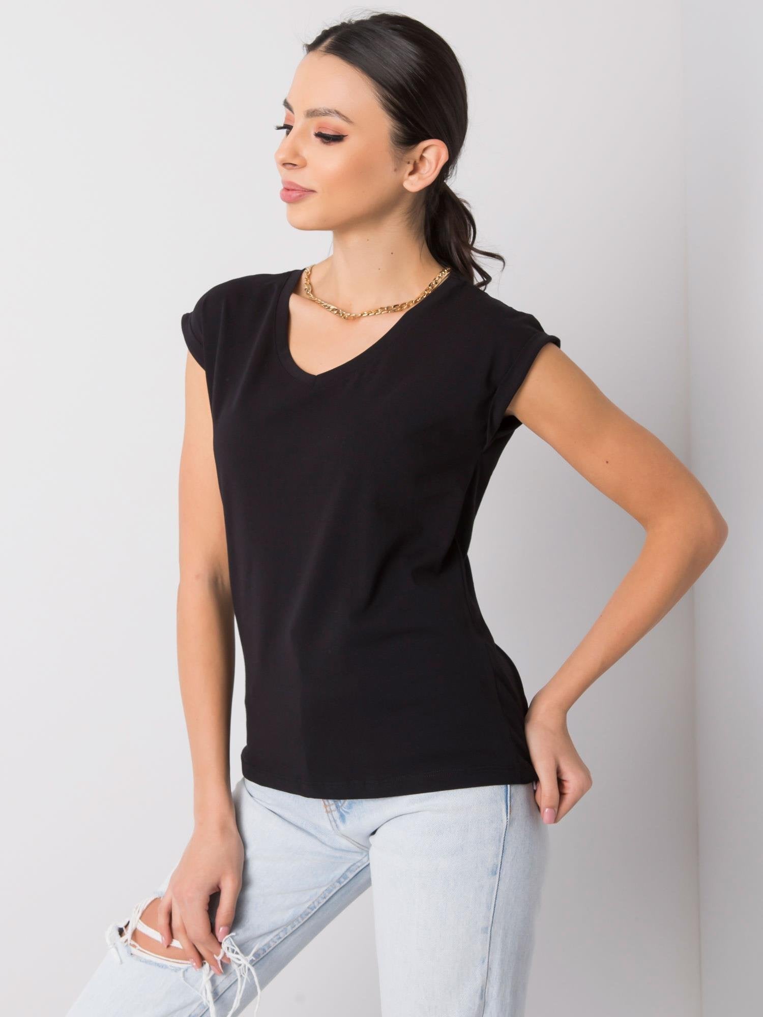 Czarny damski t-shirt basic