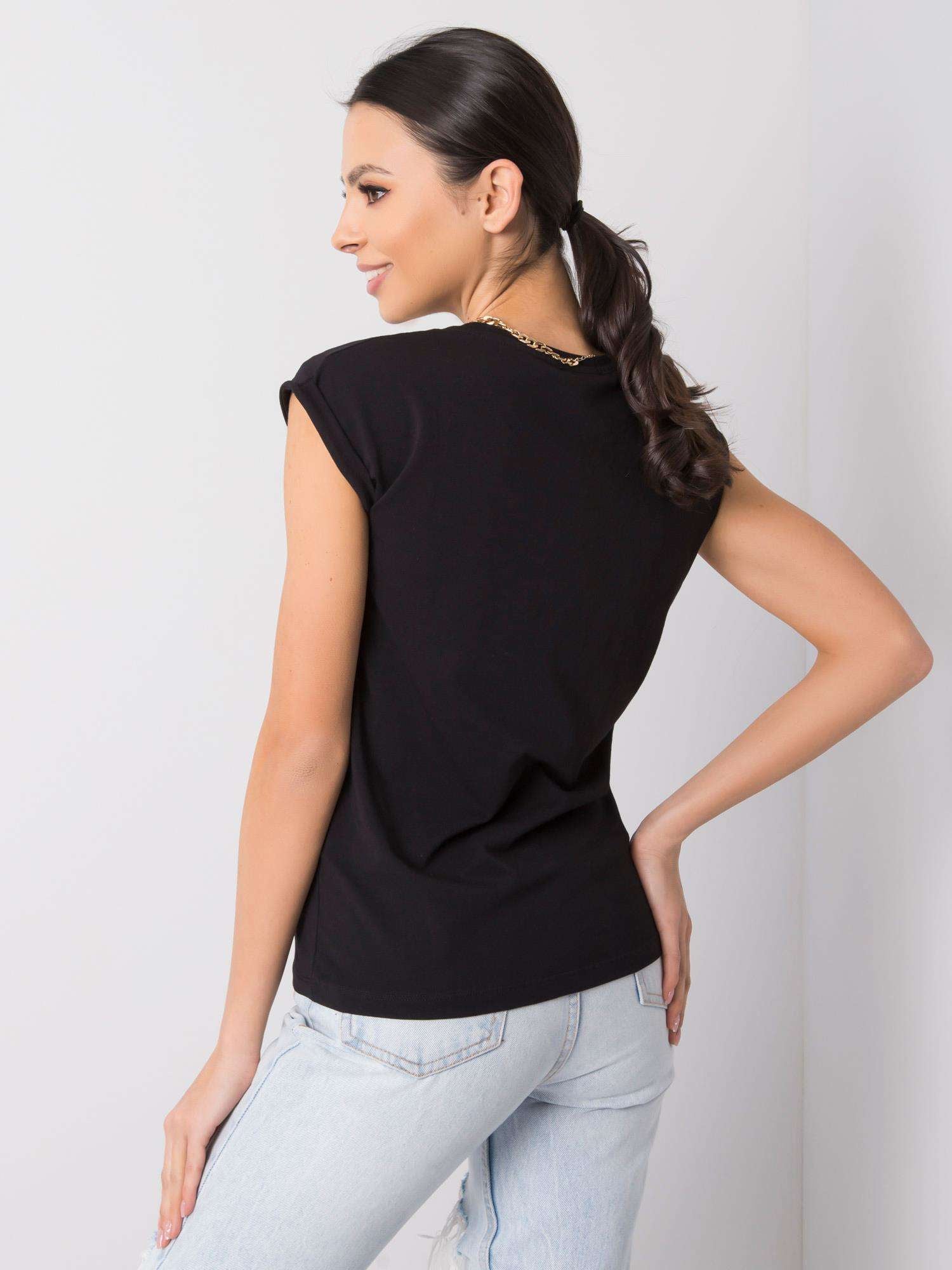 Czarny damski t-shirt basic