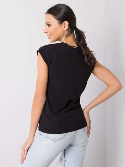Czarny damski t-shirt basic