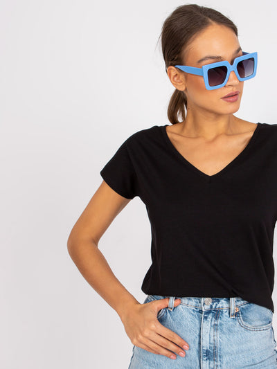 Bawełniany t-shirt V-neck czarny