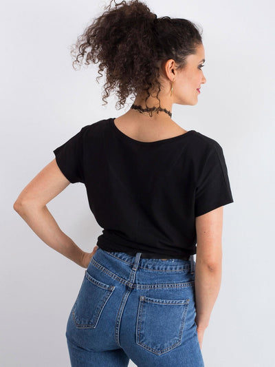 Bawełniany t-shirt V-neck czarny