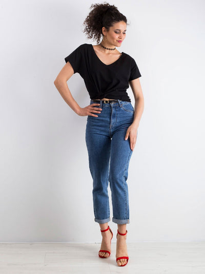 Bawełniany t-shirt V-neck czarny