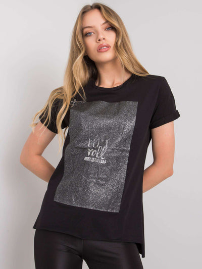 Czarny t-shirt z bawełny