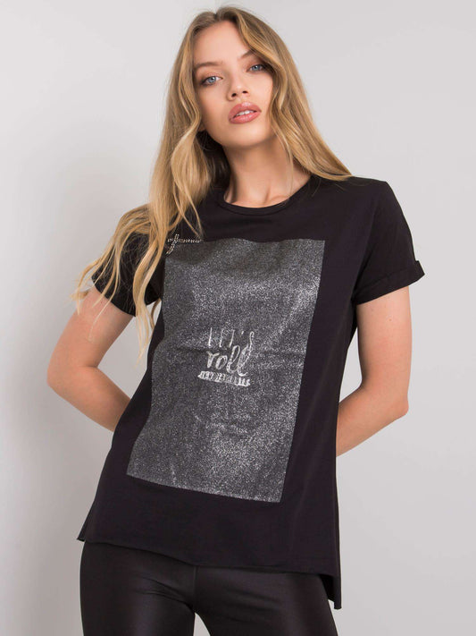 Czarny t-shirt z bawełny