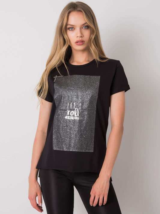 Czarny t-shirt z bawełny