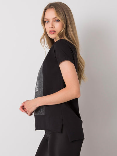 Czarny t-shirt z bawełny