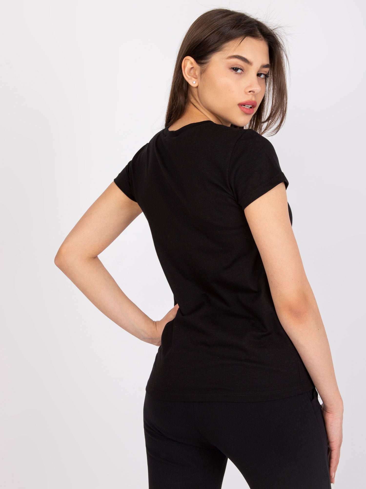 Czarny t-shirt Peachy