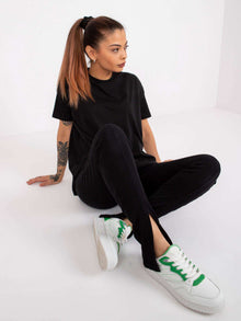 MAYFLIES Czarny t-shirt z bawełny