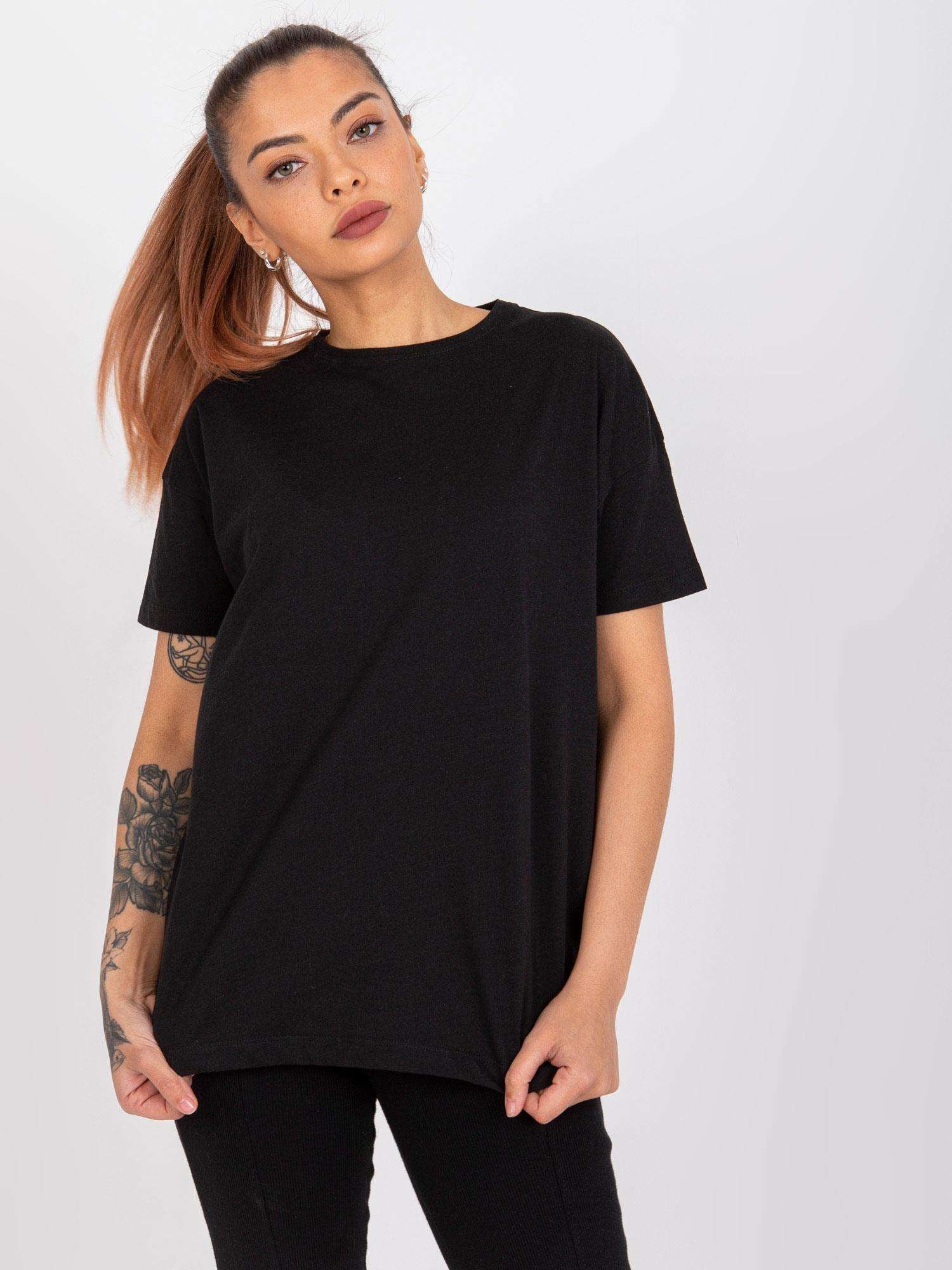 MAYFLIES Czarny t-shirt z bawełny