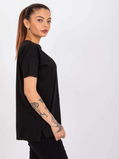 MAYFLIES Czarny t-shirt z bawełny