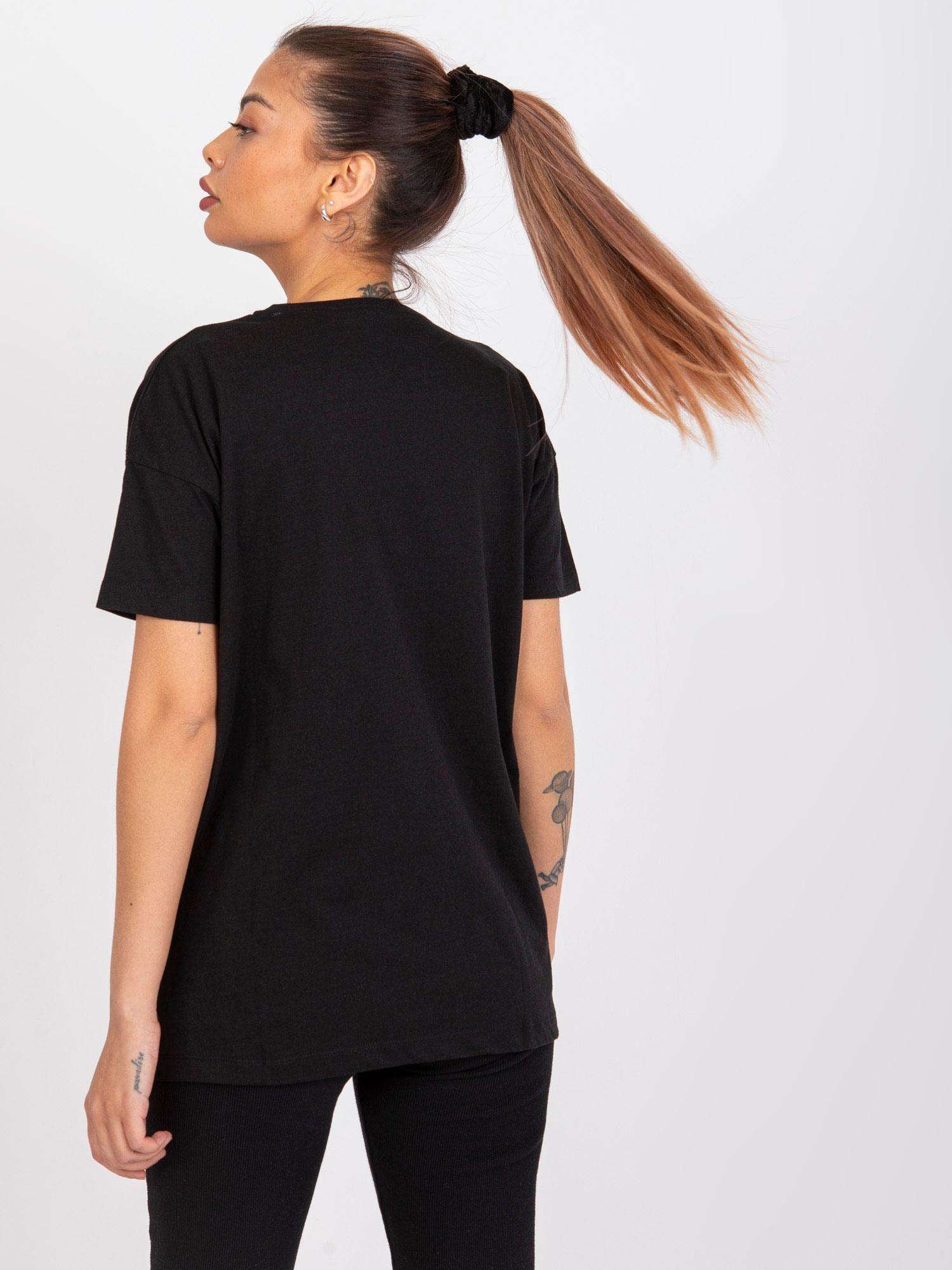 MAYFLIES Czarny t-shirt z bawełny