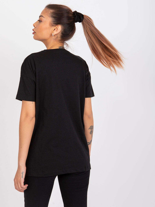 MAYFLIES Czarny t-shirt z bawełny