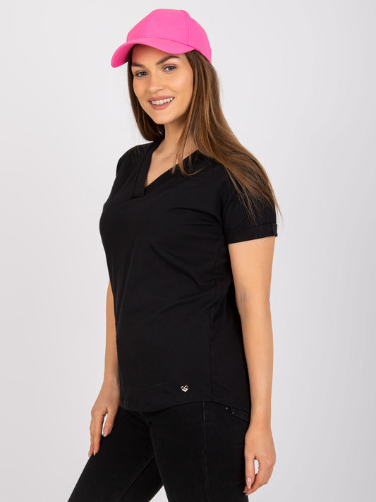 Czarny t-shirt jednokolorowy basic