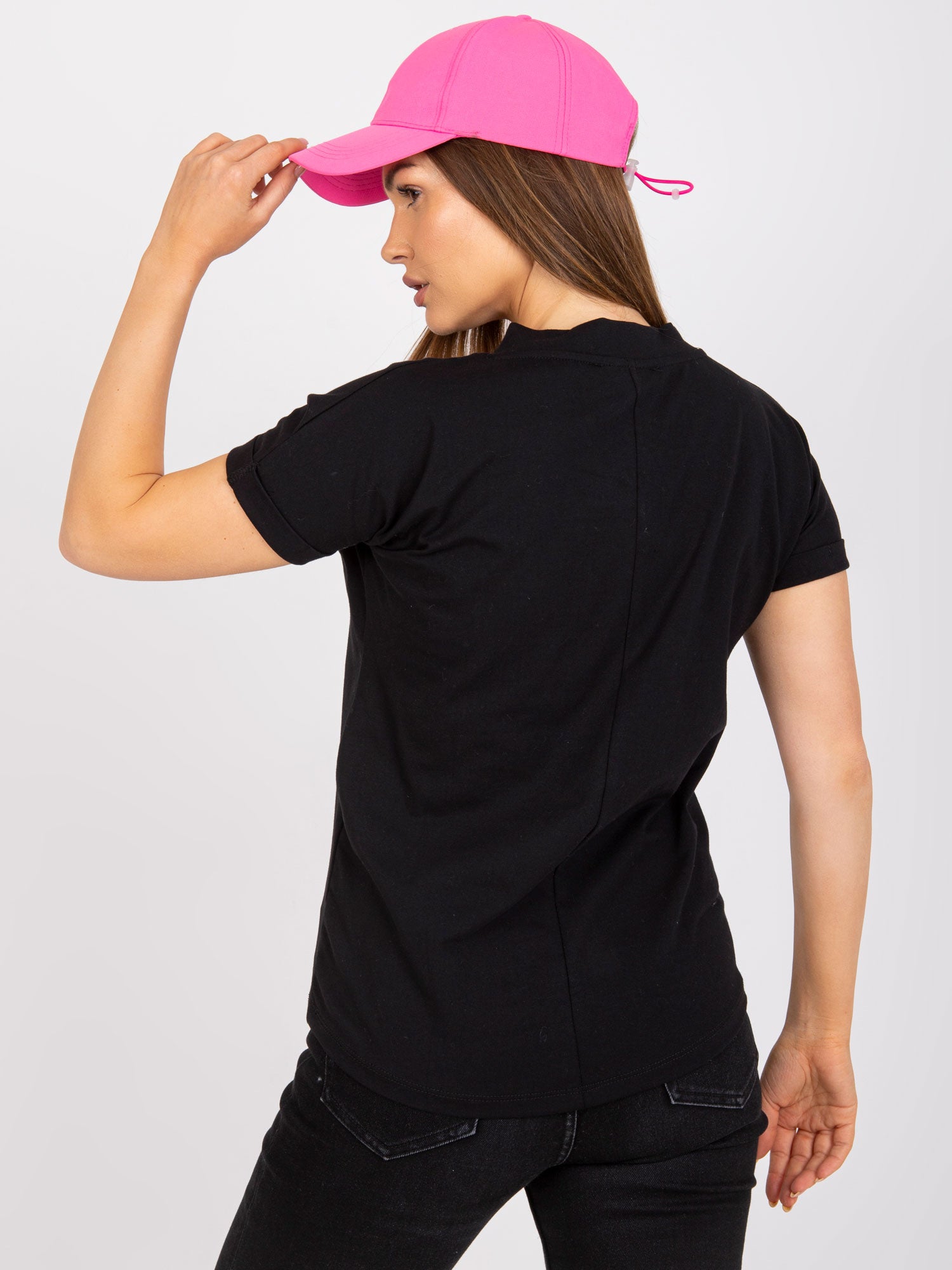 Czarny t-shirt jednokolorowy basic
