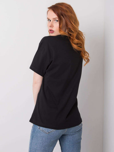 Czarny t-shirt z nadrukiem zwierzęcym