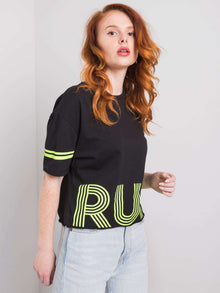 Czarny t-shirt bawełniany z napisem