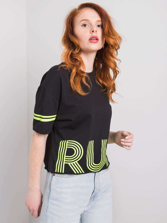 Czarny t-shirt bawełniany z napisem