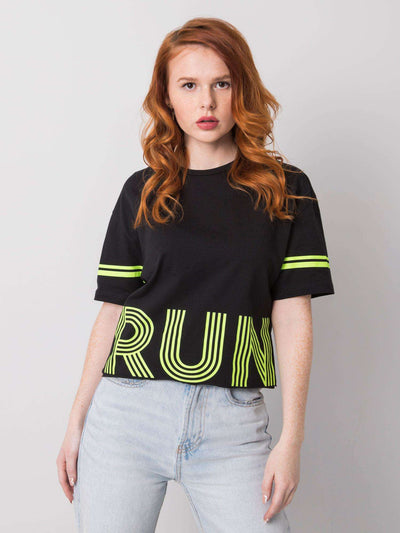Czarny t-shirt bawełniany z napisem