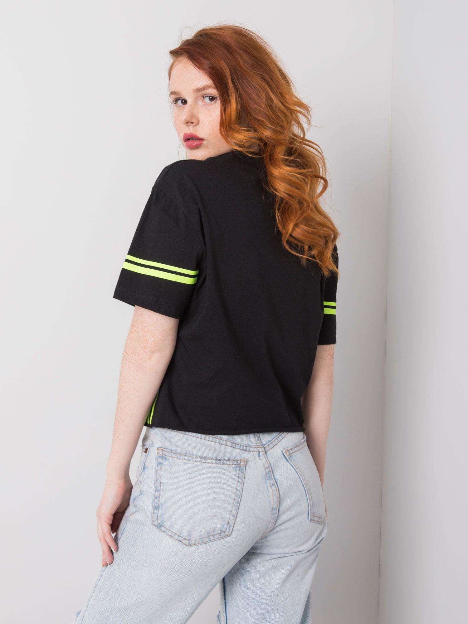 Czarny t-shirt bawełniany z napisem