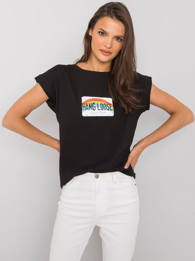 Czarny bawełniany t-shirt damski