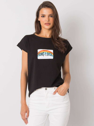 Czarny bawełniany t-shirt damski