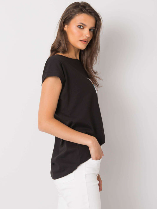 Czarny bawełniany t-shirt damski